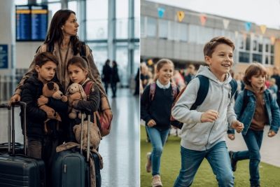 Ukrainische Frau mit Kindern aufnehmen