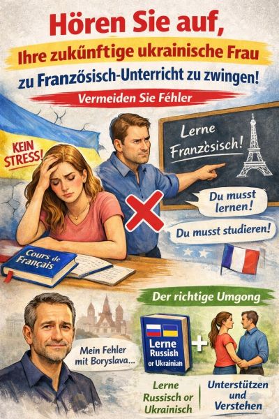 Hören Sie auf, Ihre zukünftige ukrainische Ehefrau zum Deutschlernen zu zwingen!
